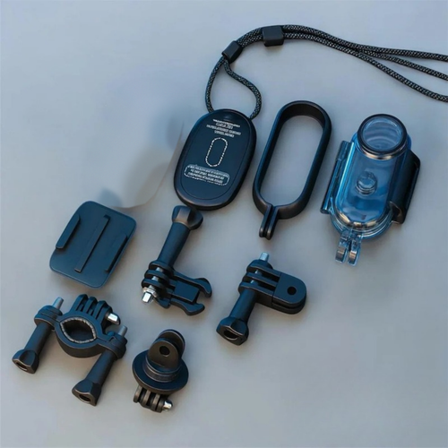 Halterungs-Set: Rückenclip, Helmhalterung, Lenkerhalterung, Rahmen, wasserdichtes Gehäuse