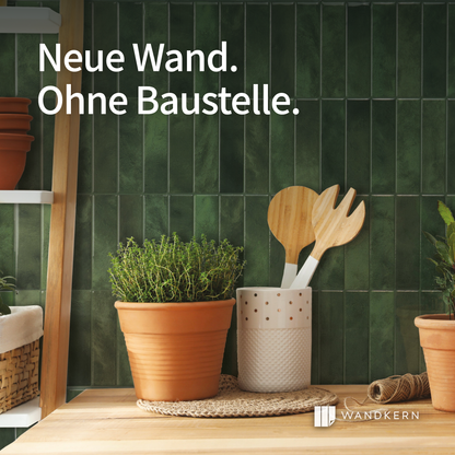 Listelli Toscana an der Küchenwand — neue Wand ohne Baustelle #toscana